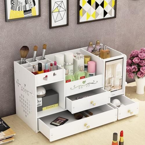Cosmetic Storage Box Desktop Drawer Household Simplicity Mirror Dresser Finishing Box Skin Care Product Shelf Storage Box