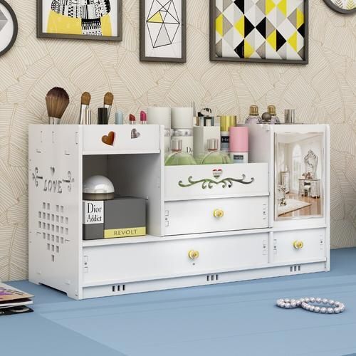 Cosmetic Storage Box Desktop Drawer Household Simplicity Mirror Dresser Finishing Box Skin Care Product Shelf Storage Box