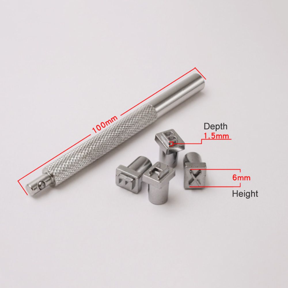 36Pcs Alphabet Letter Number Steel Punch Stamps Set For