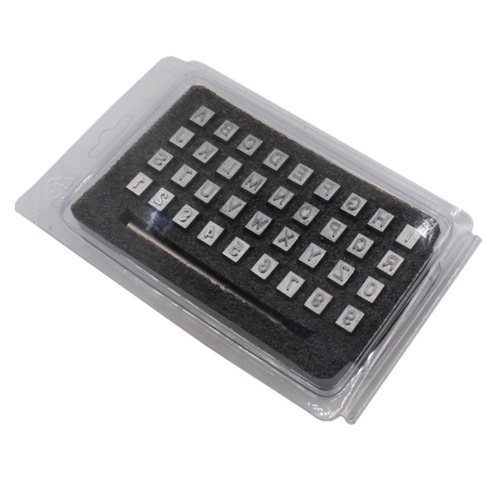 36Pcs Alphabet Letter Number Steel Punch Stamps Set For