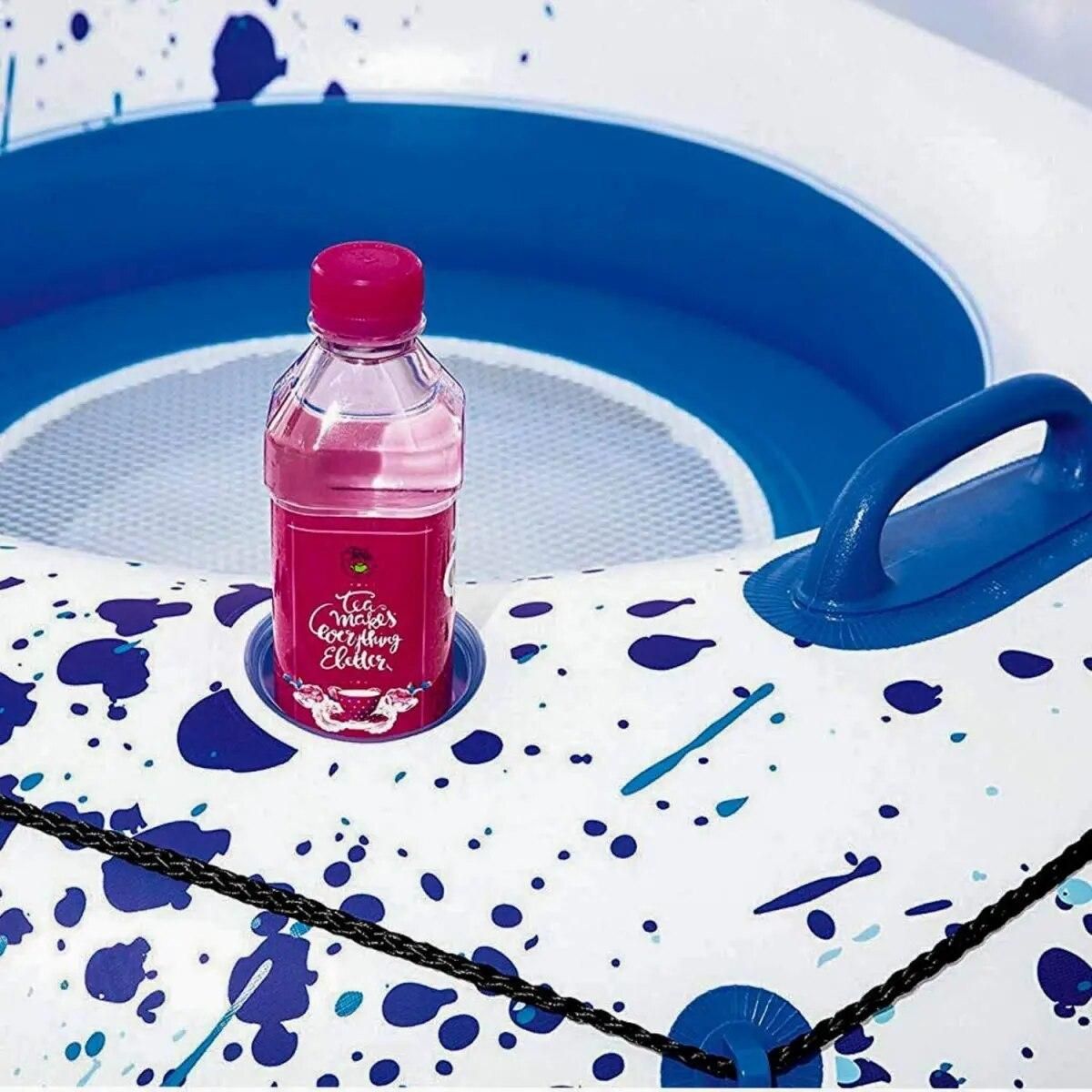 Inflatable PVC Recliner Water Chair Inflatable Floating Bed Floating Row of Mesh Cloth Swimming Ring Bottom Water Permeable