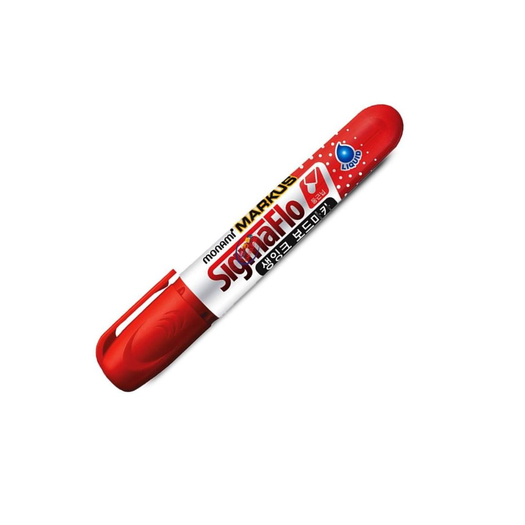 Red Sigmaflo Liquid Line Whiteboard Marker 12pcs In A Pack