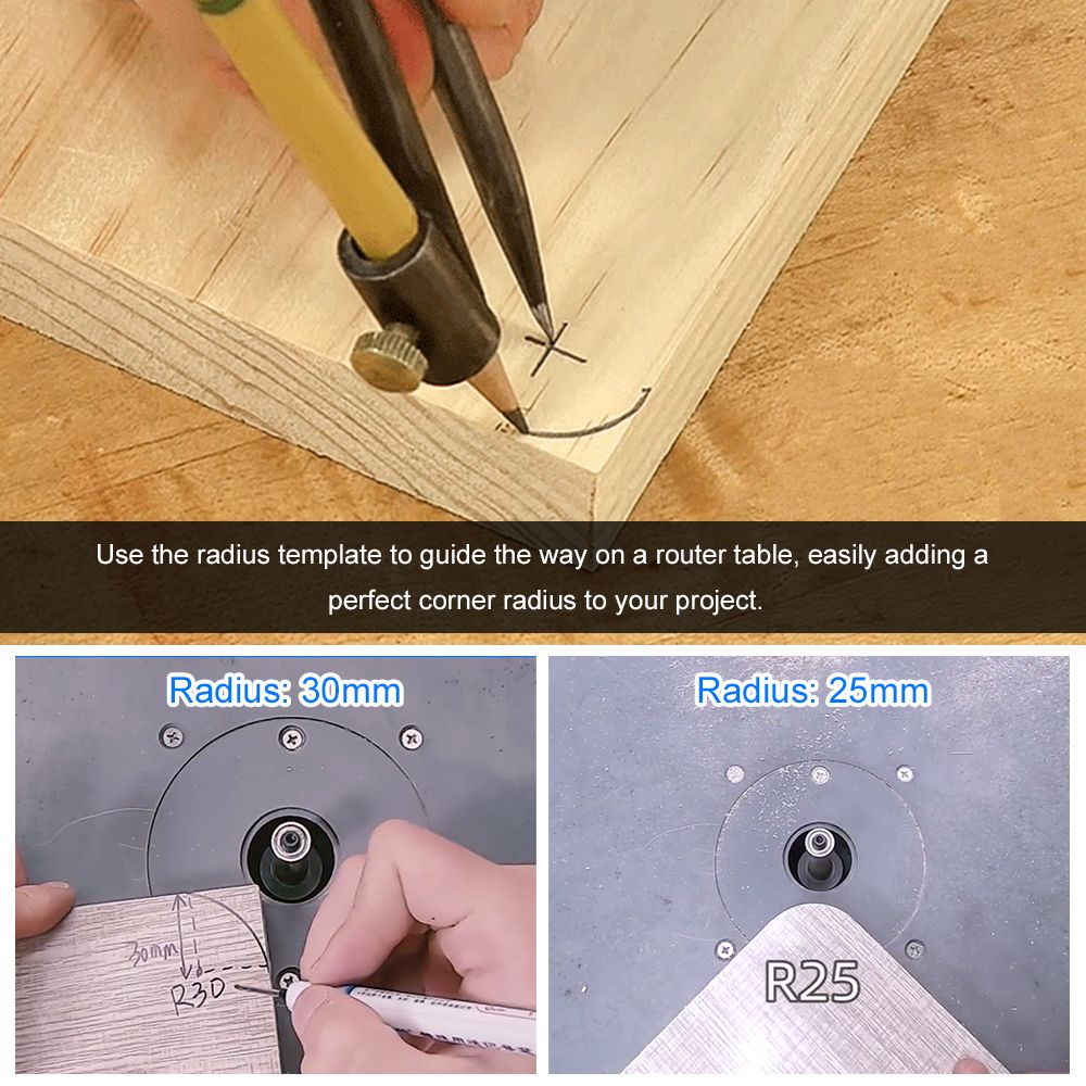 Router Corner Jig Corner Radius Template Guide 15/20/25/30mm