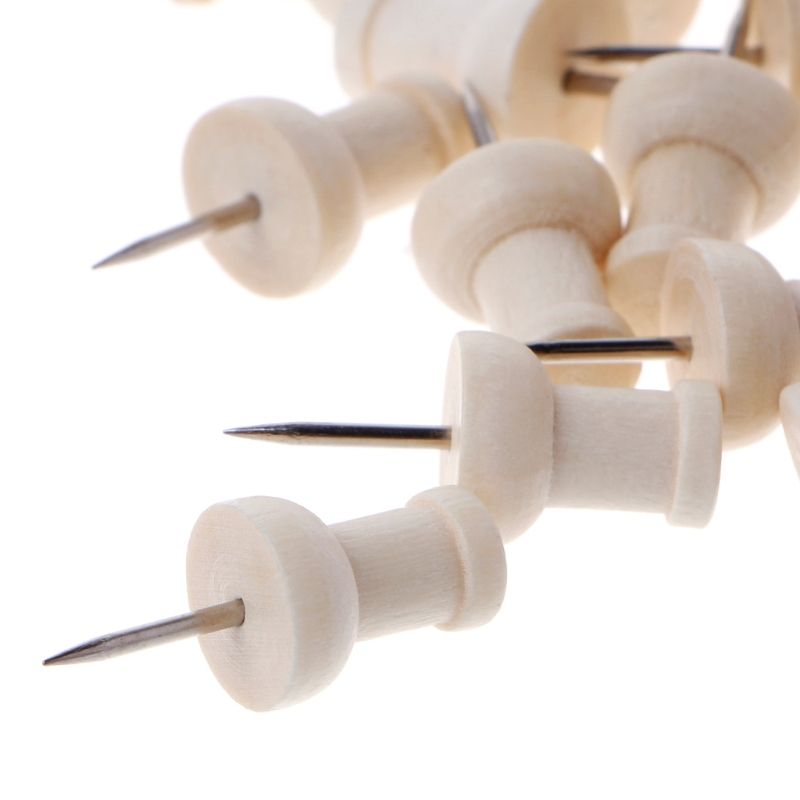 40 Pcs Wooden Thumbtack Creative Decorative Drawin