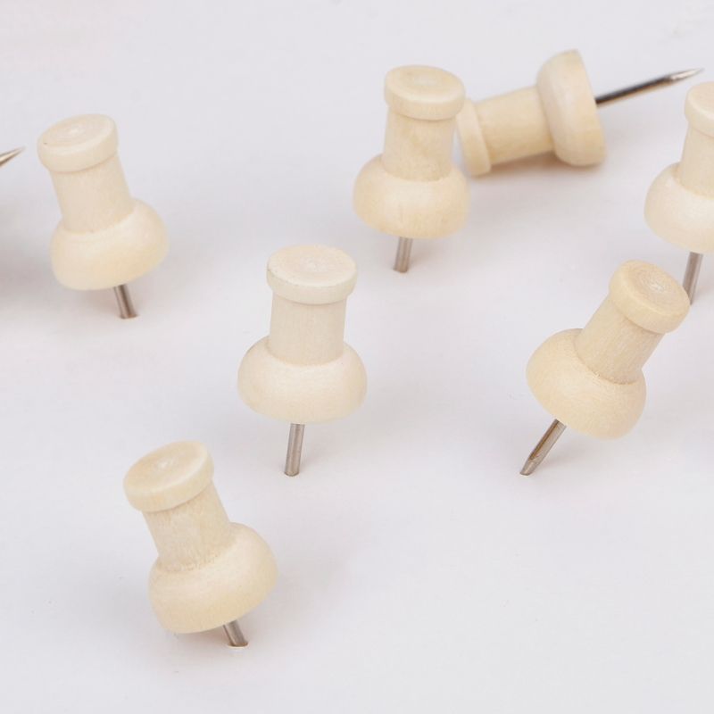 40 Pcs Wooden Thumbtack Creative Decorative Drawin