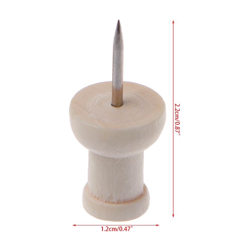 40 Pcs Wooden Thumbtack Creative Decorative Drawin