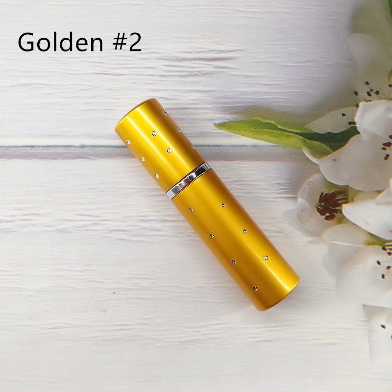 5ml Empty Refillable Bottle Travel Portable Mini Women Parfum Atomizer Spray Cosmetic Containers Rechargeable(#Golden 2)