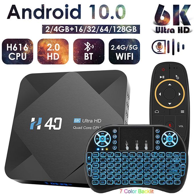 Smart TV Box Android 10 HD Bluetooth WiFi 2.4G/5G Media Player 6K Set Top Box