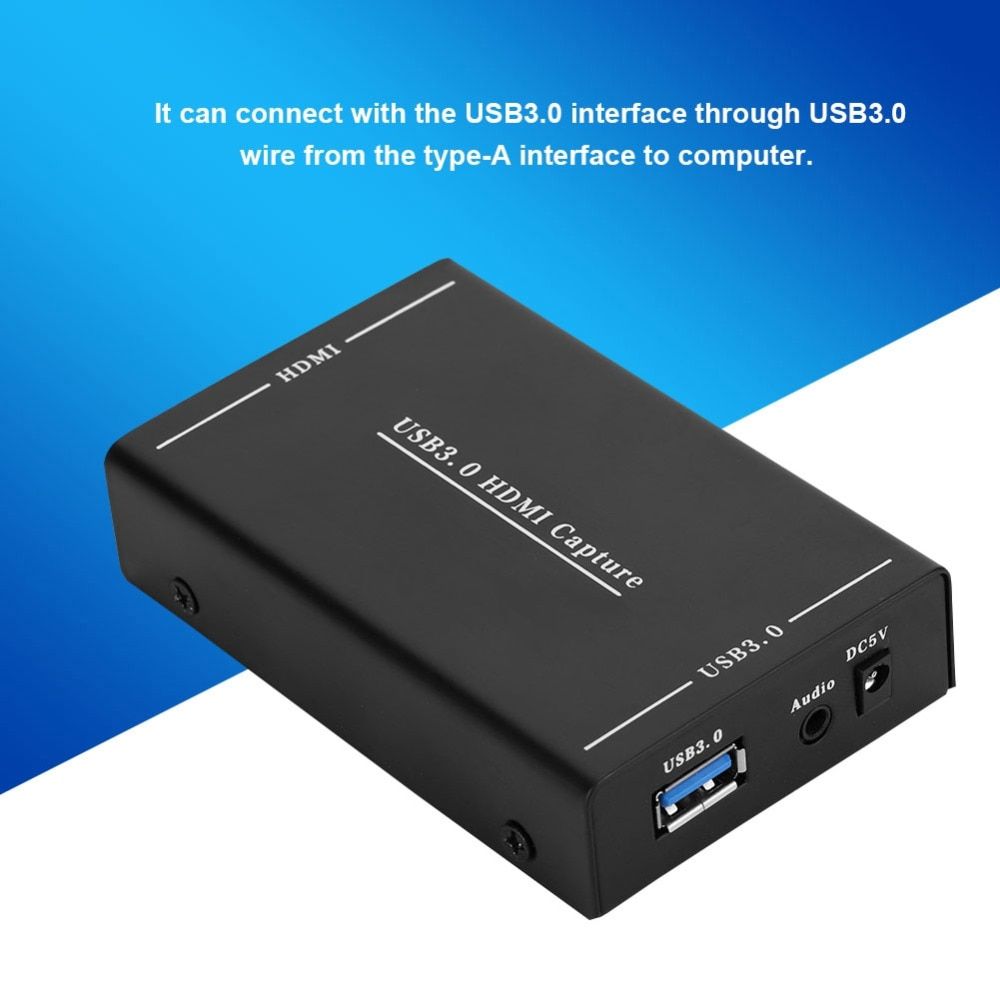 HDMI To USB 3.0 Video Capture Video Capture Box One-button Recording Box Recorder Adapter For Window7 8 10