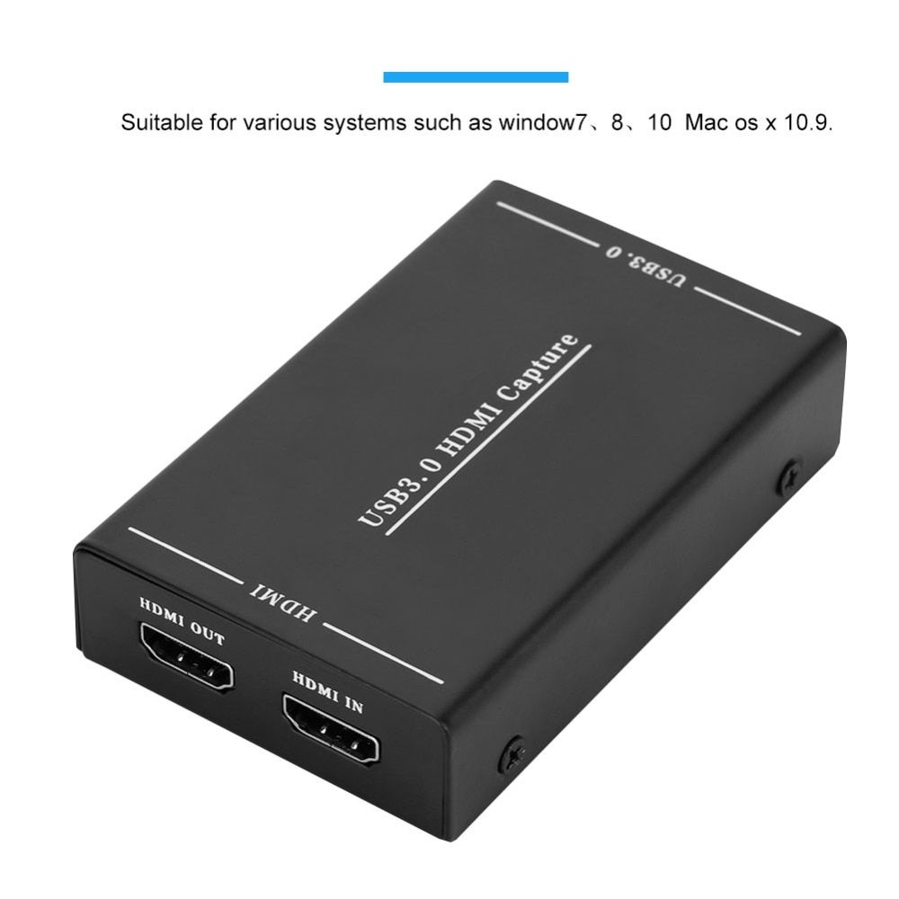 HDMI To USB 3.0 Video Capture Video Capture Box One-button Recording Box Recorder Adapter For Window7 8 10