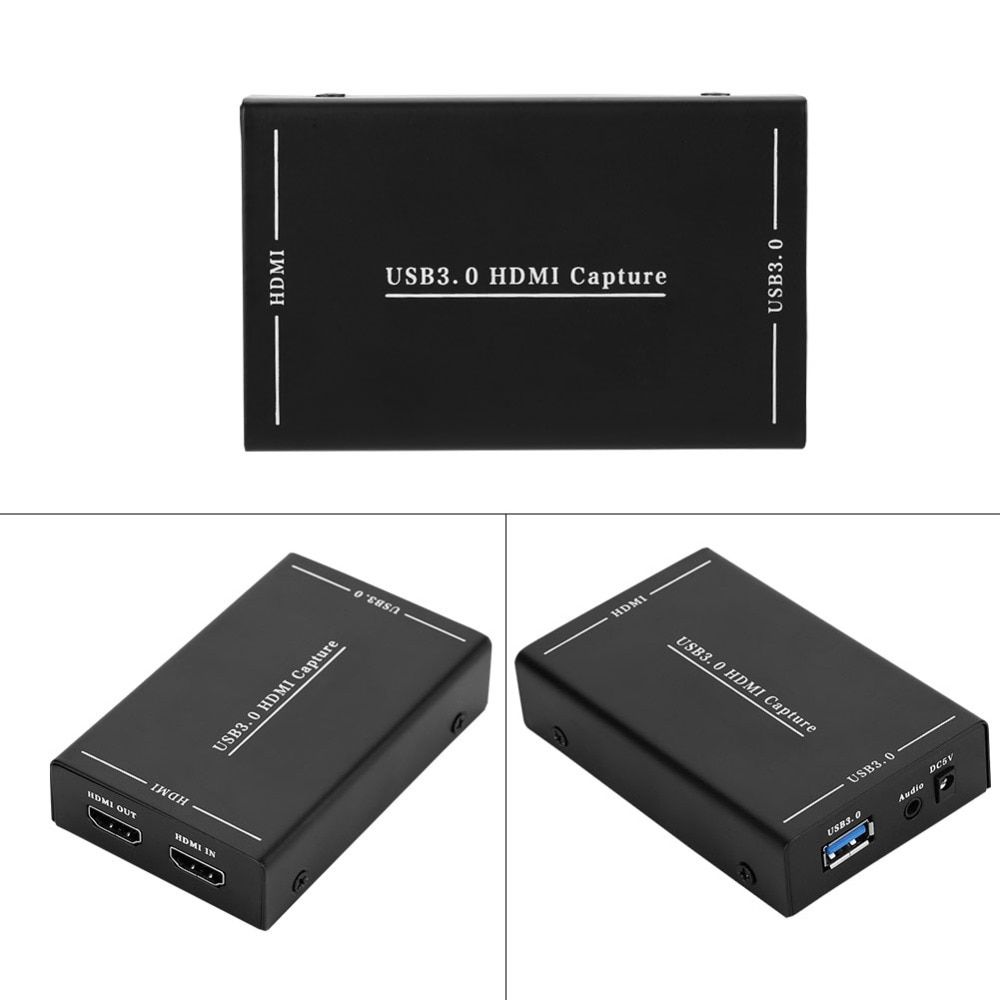 HDMI To USB 3.0 Video Capture Video Capture Box One-button Recording Box Recorder Adapter For Window7 8 10