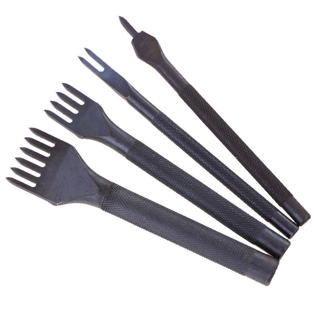 4pcs Leather Craft DIY Pricking Diamond Stitching  Hole Punch Tool Set