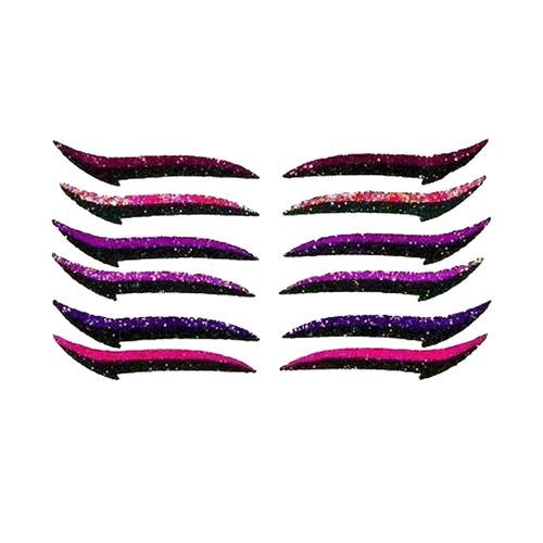 Reusable Eyeliner Stickers   Cat Eye 6 Pair Pink+Purple