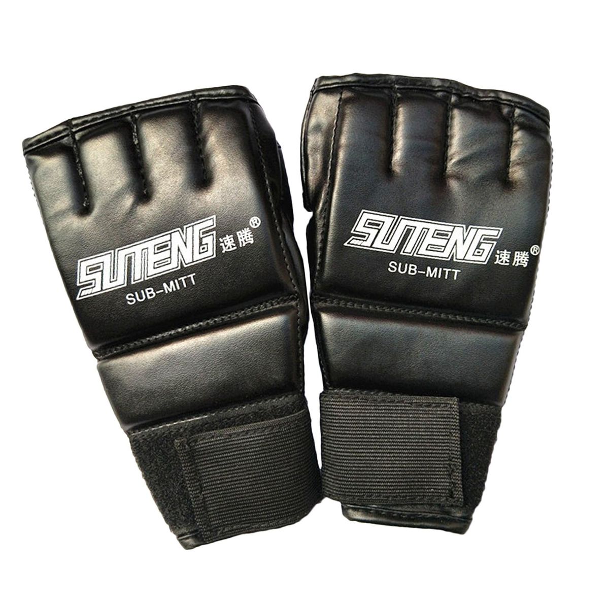 MMA Half Finger Boxing Fight  Mitt Adjustable For Adults Black 2