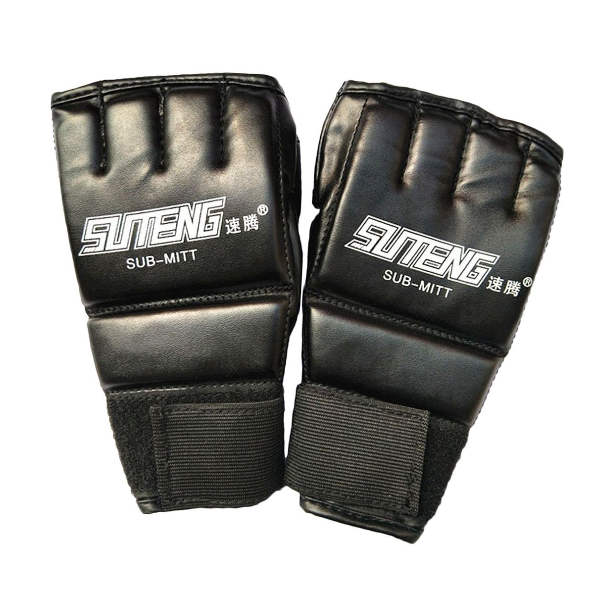 MMA Half Finger Boxing Fight  Mitt Adjustable For Adults Black 2
