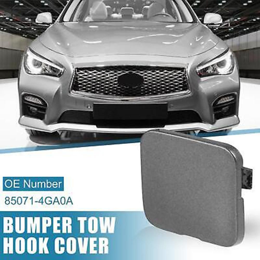Rearper Trailer Cover Tow Hole Cover Trailer Cover Base Color For Infiniti Q50 Q50L 2014-2018 Plastic Gray Rear Tow Hook Cov