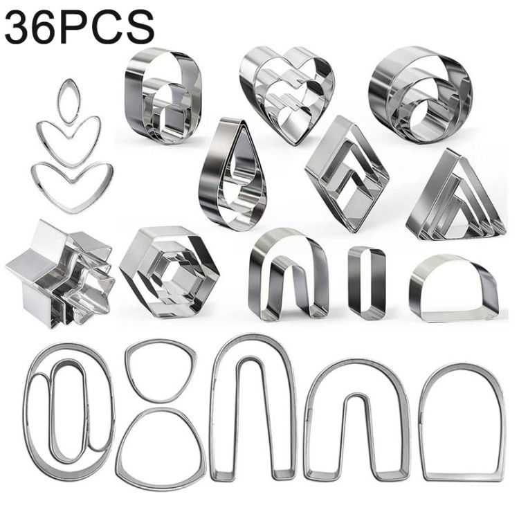 36 In 1  Stainless Steel Polymer Clay Earring Cutters