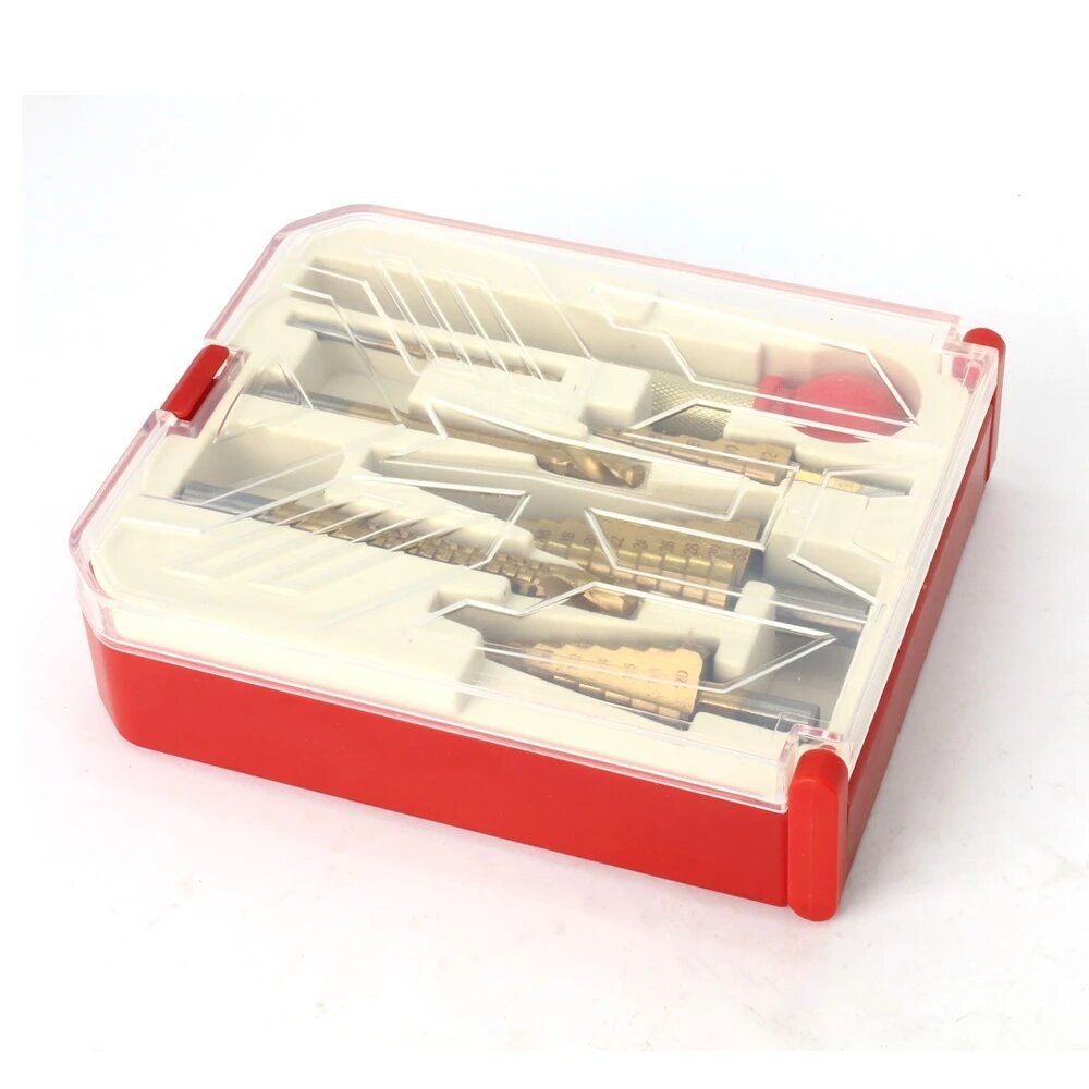 7PCS HSS Step Drill Bit Sets Straight Trough Titanium Coated