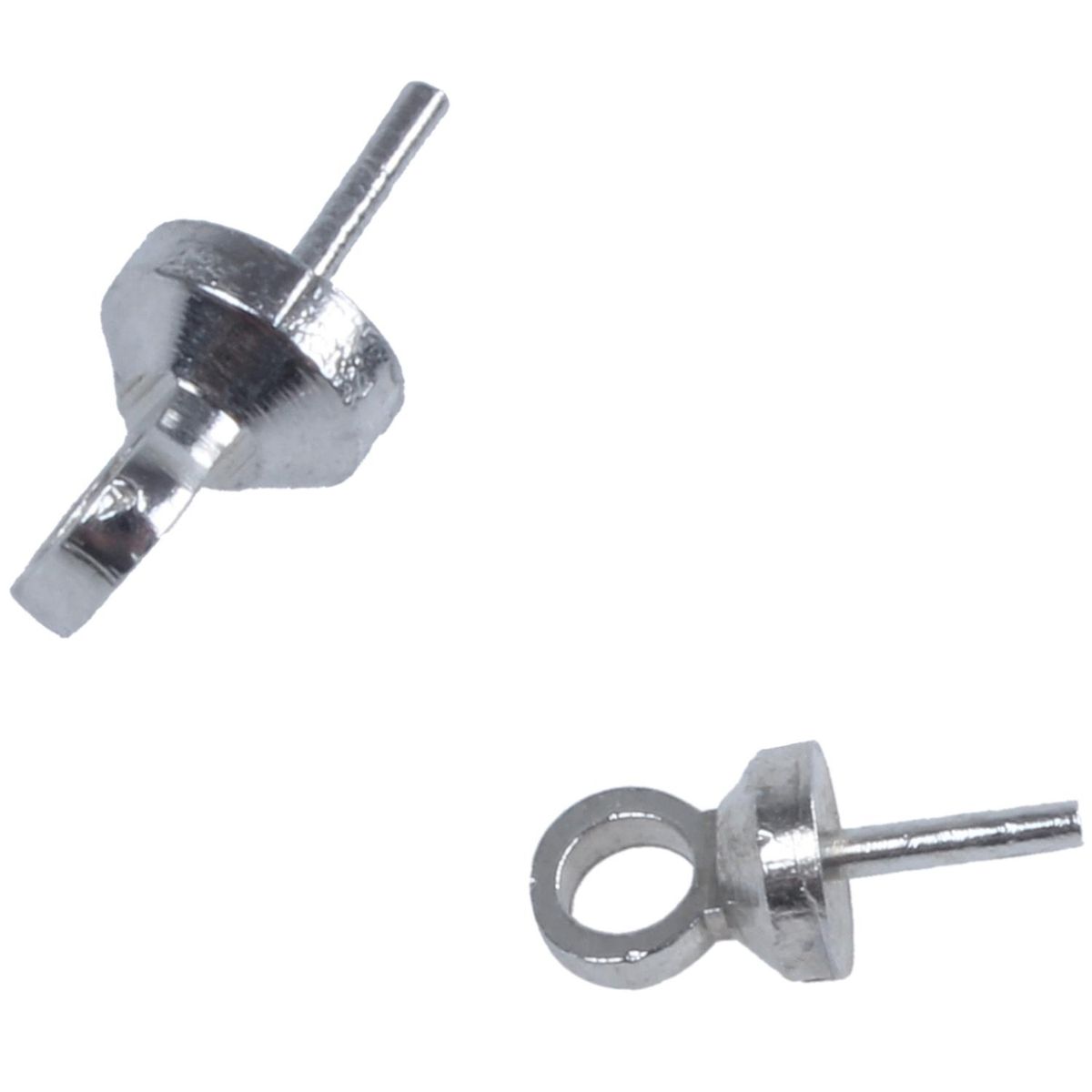 50PCS Bail Pin Pearl Gemstone Cap plate Jewelry Connector Si