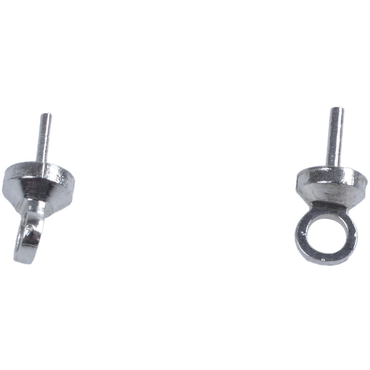 50PCS Bail Pin Pearl Gemstone Cap plate Jewelry Connector Si