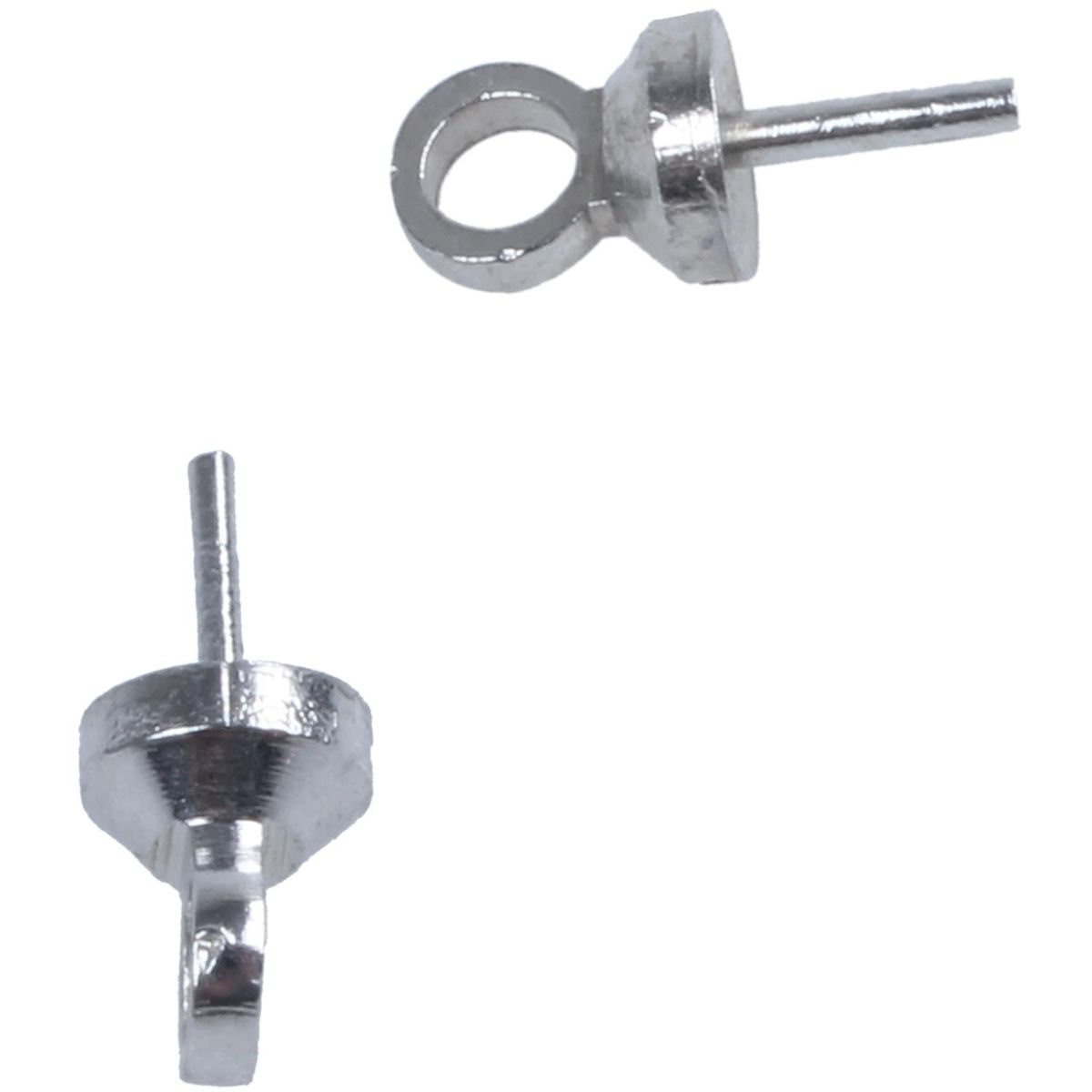 50PCS Bail Pin Pearl Gemstone Cap plate Jewelry Connector Si