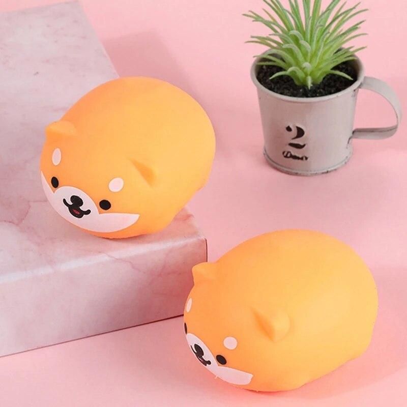 Kids Sensory Ball Shiba Inu Pinch Toy Stress Relief Squishy Toy Cute Animal Party Supplies Vent Decompression Balls