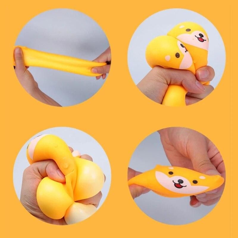 Kids Sensory Ball Shiba Inu Pinch Toy Stress Relief Squishy Toy Cute Animal Party Supplies Vent Decompression Balls
