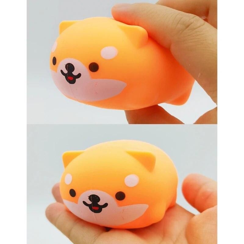 Kids Sensory Ball Shiba Inu Pinch Toy Stress Relief Squishy Toy Cute Animal Party Supplies Vent Decompression Balls