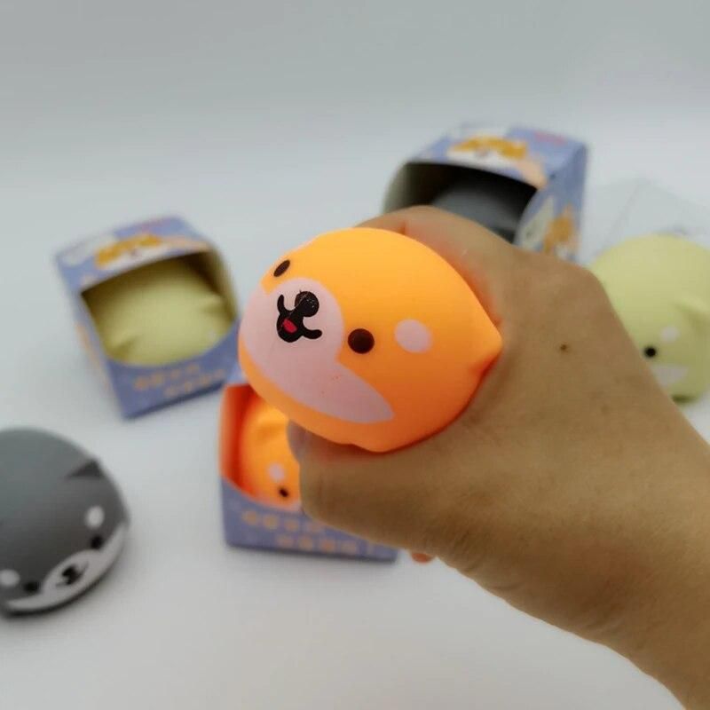 Kids Sensory Ball Shiba Inu Pinch Toy Stress Relief Squishy Toy Cute Animal Party Supplies Vent Decompression Balls