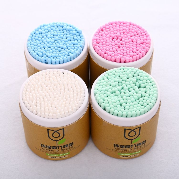 200PCS/Box  Bamboo Cotton Swab Wood Sticks Soft Cotton Pad