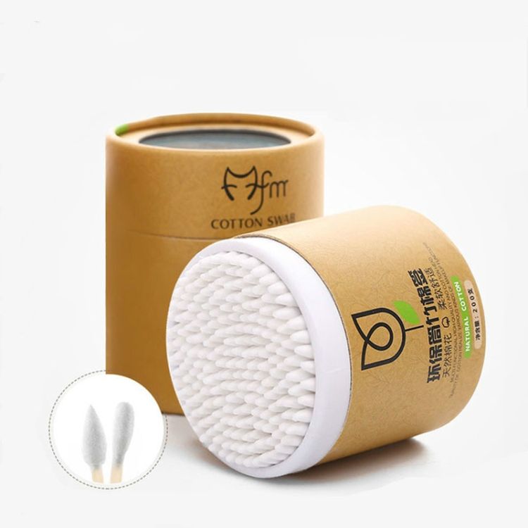 200PCS/Box  Bamboo Cotton Swab Wood Sticks Soft Cotton Pad