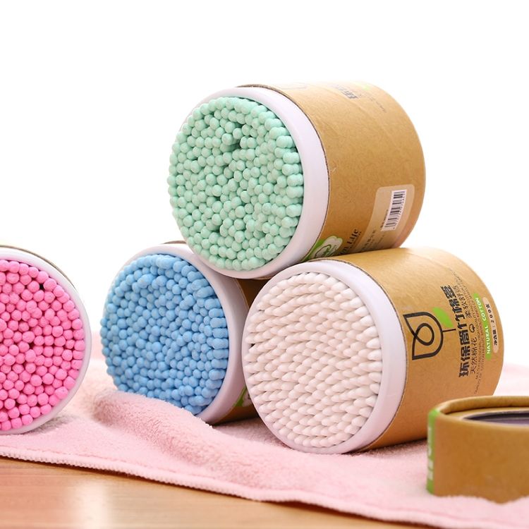 200PCS/Box  Bamboo Cotton Swab Wood Sticks Soft Cotton Pad