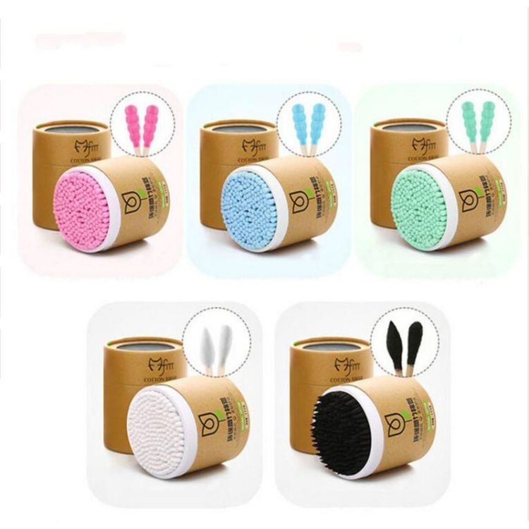 200PCS/Box  Bamboo Cotton Swab Wood Sticks Soft Cotton Pad