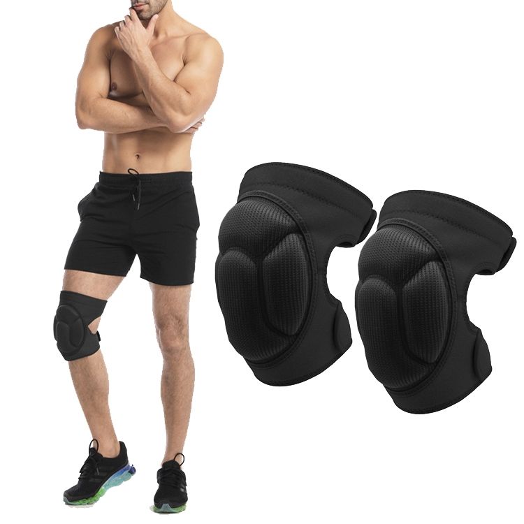 2 Pairs Sponge Knee Pads, M (Black)