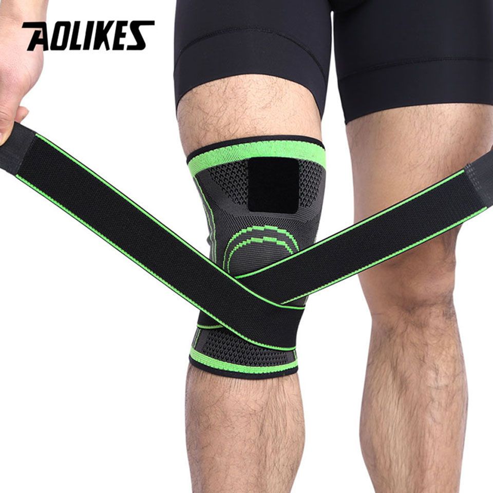 Aolikes 1pcs 3d Weaving Compression Knee Brace Bas