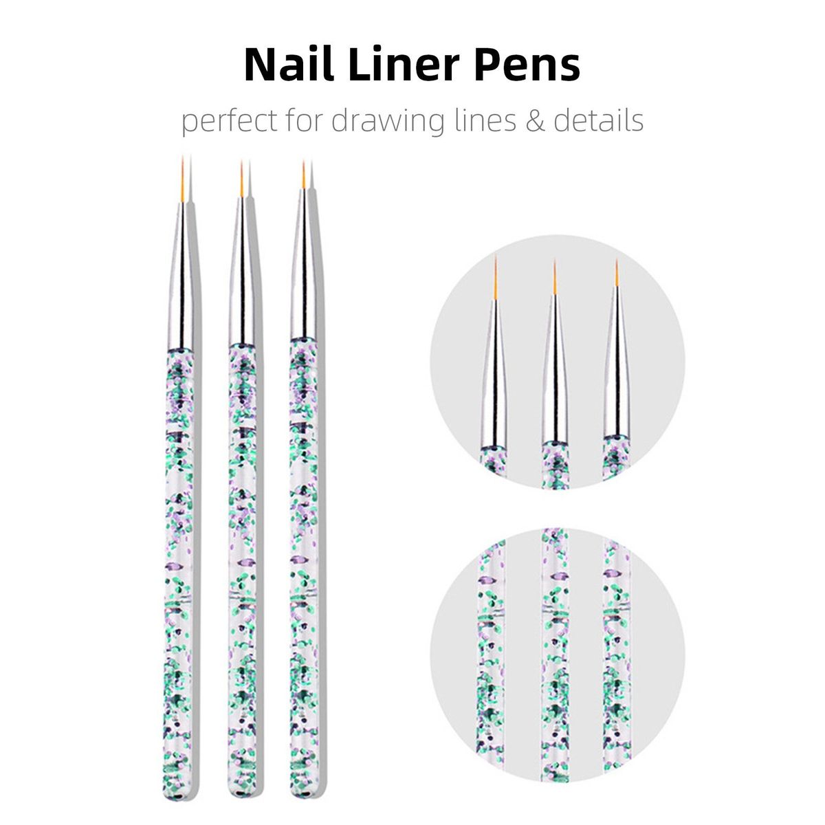 Nail Art Pen Brushes Set Assorted Nail Tools Acrylic Nail