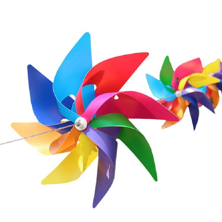 10 PCS Eight-leaf Colorful Plastic Windmill Children Toys