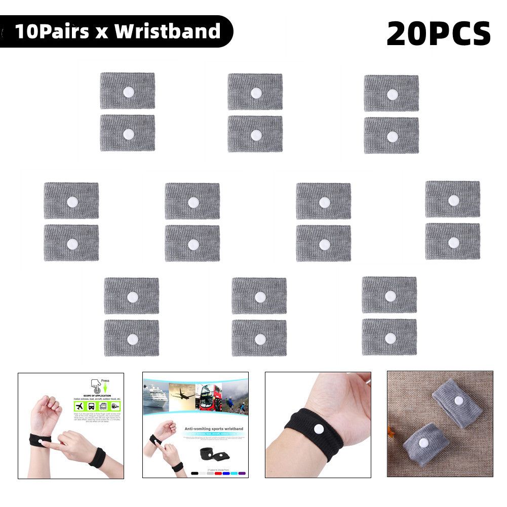 4-10pcs Adult Travel Morning Sickness Wrist Band Anti Nausea Car Van Sea Plane Wristband Anti-motion Sickness Let S-10pairs Grey