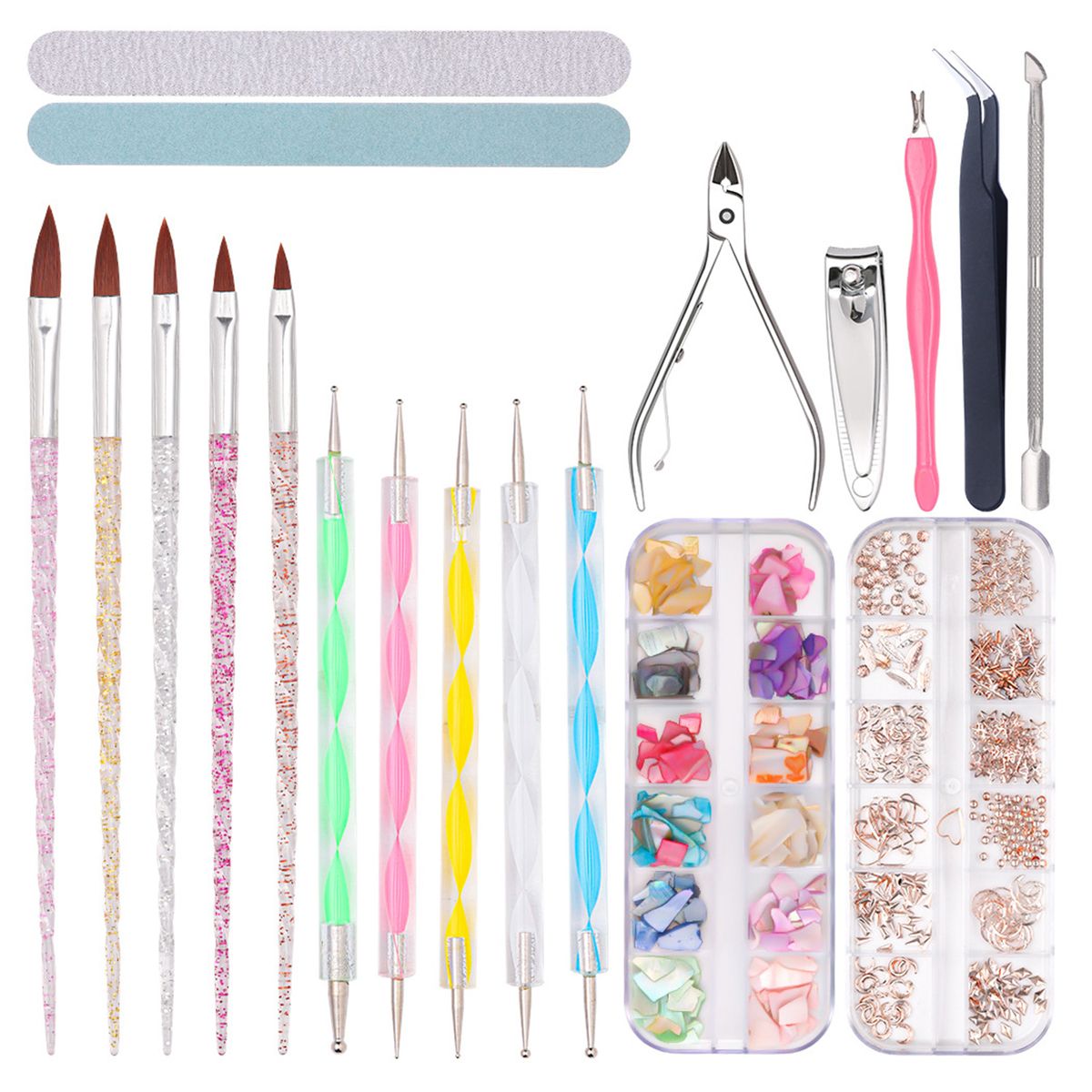 Nail Art Kit Tools Rhinestones Gold Bead Decorations Nail