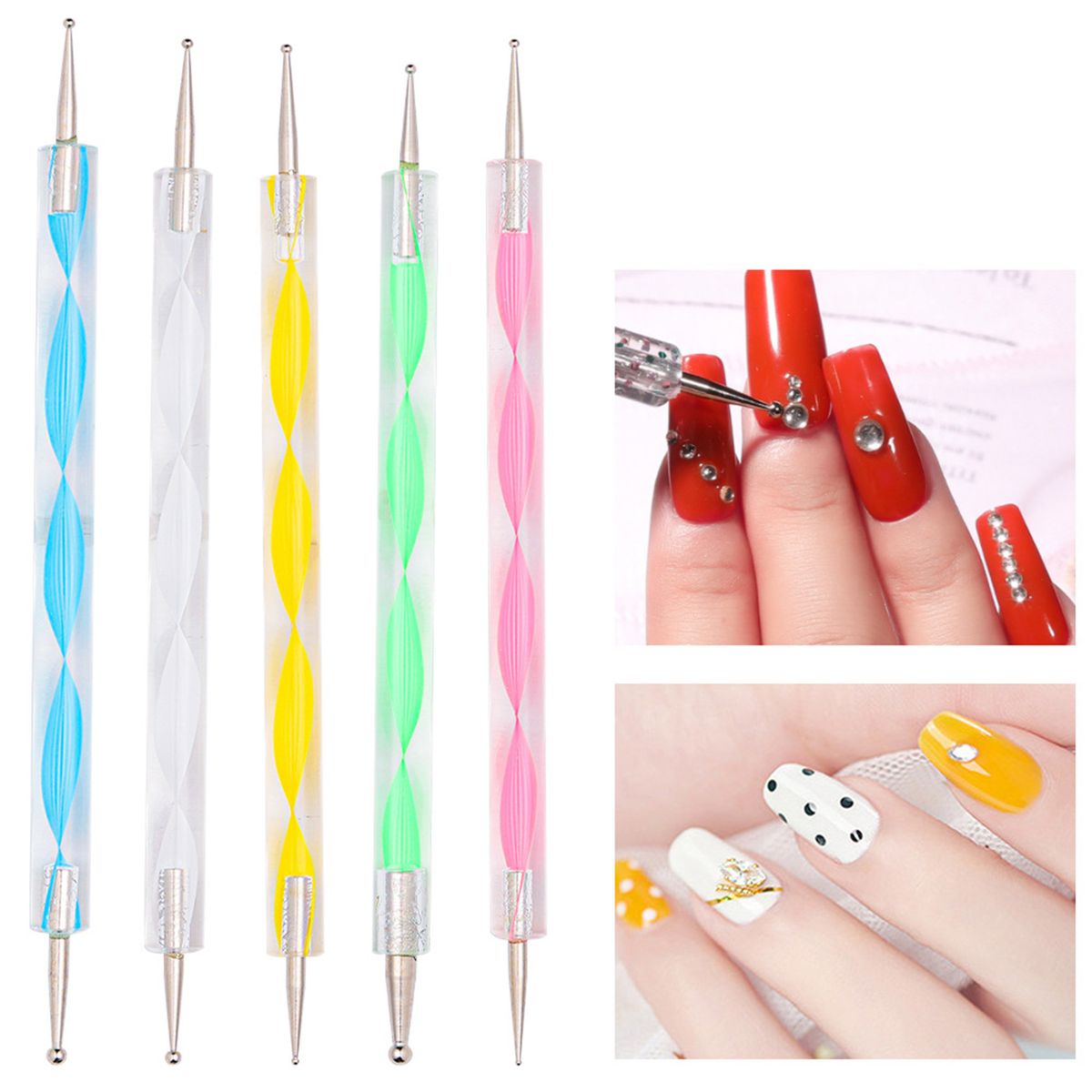 Nail Art Kit Tools Rhinestones Gold Bead Decorations Nail
