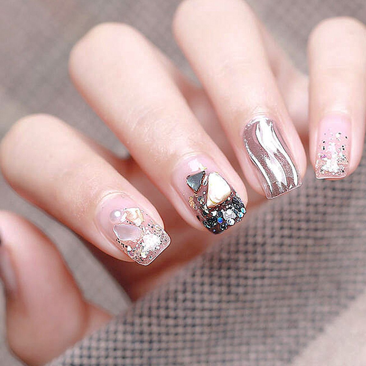 Nail Art Kit Tools Rhinestones Gold Bead Decorations Nail
