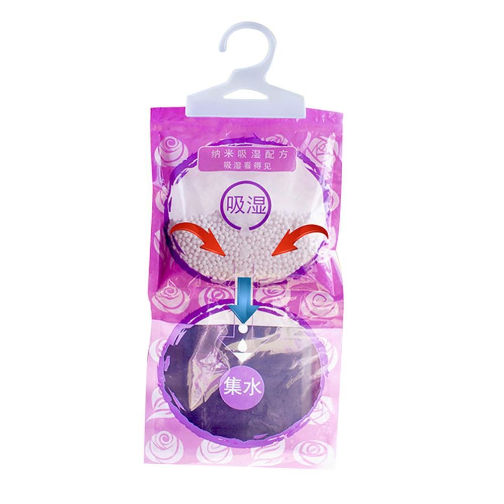 Moisture-proof Mildewproof Desiccant Moisture Absorber Lavender Scented Hanging Dehumidifier Bag for Home Bedroom Wardrobe Closet Drying Agent Dehumidification Bag