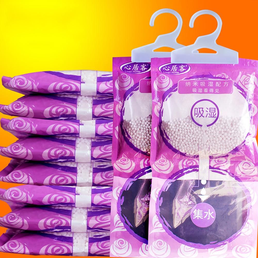 Moisture-proof Mildewproof Desiccant Moisture Absorber Lavender Scented Hanging Dehumidifier Bag for Home Bedroom Wardrobe Closet Drying Agent Dehumidification Bag
