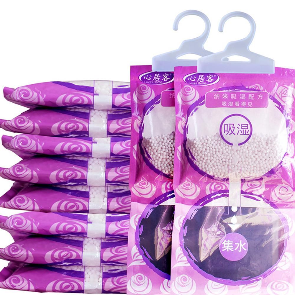 Moisture-proof Mildewproof Desiccant Moisture Absorber Lavender Scented Hanging Dehumidifier Bag for Home Bedroom Wardrobe Closet Drying Agent Dehumidification Bag