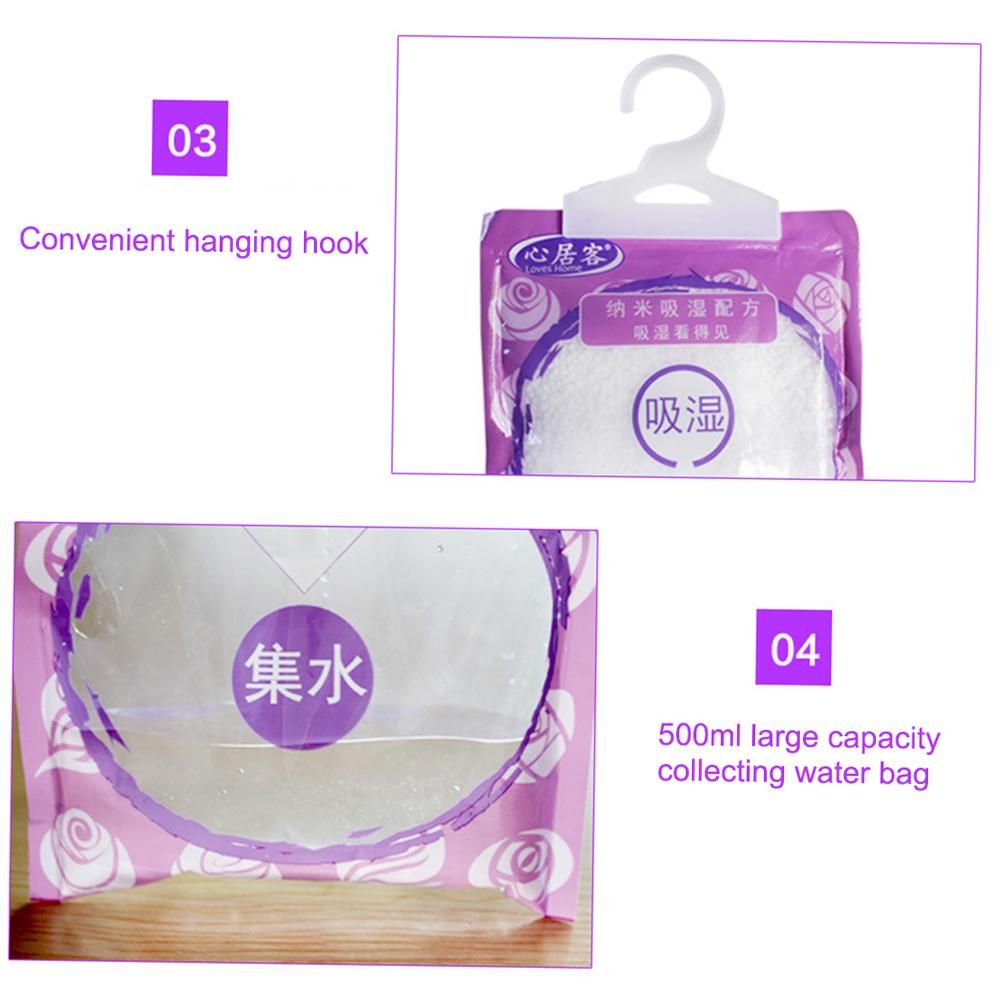 Moisture-proof Mildewproof Desiccant Moisture Absorber Lavender Scented Hanging Dehumidifier Bag for Home Bedroom Wardrobe Closet Drying Agent Dehumidification Bag
