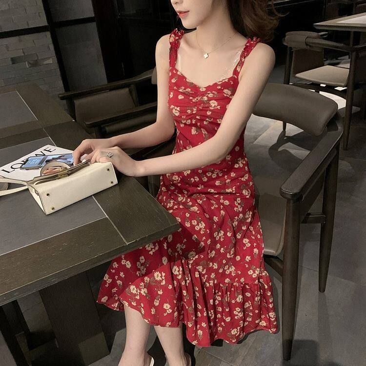 French Gentle Wind Dress Woman Xia 2021 New Broken Flower
