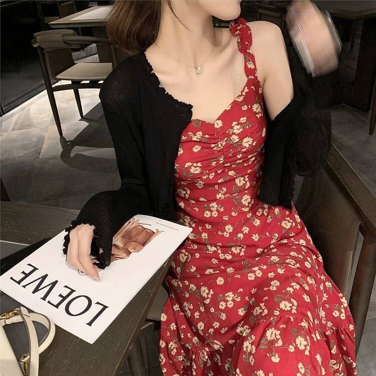French Gentle Wind Dress Woman Xia 2021 New Broken Flower