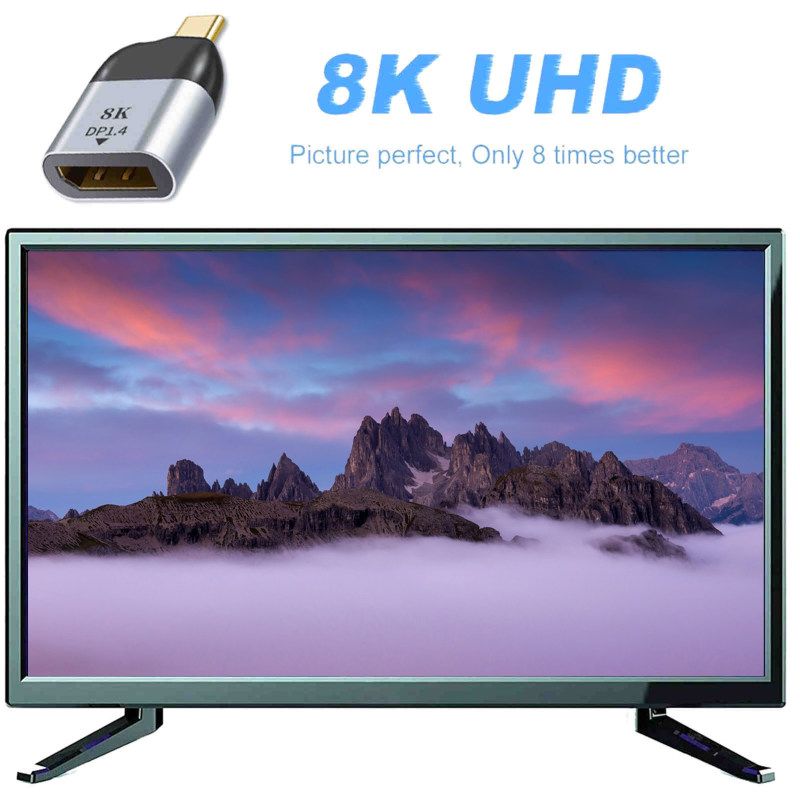 USB Type C To Mini DP Displayport 8K 60HZ Converter-Grey