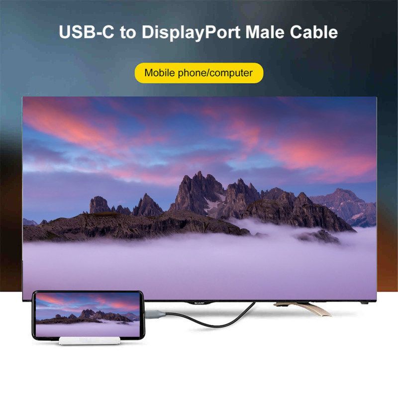 USB Type C To Mini DP Displayport 8K 60HZ Converter-Grey