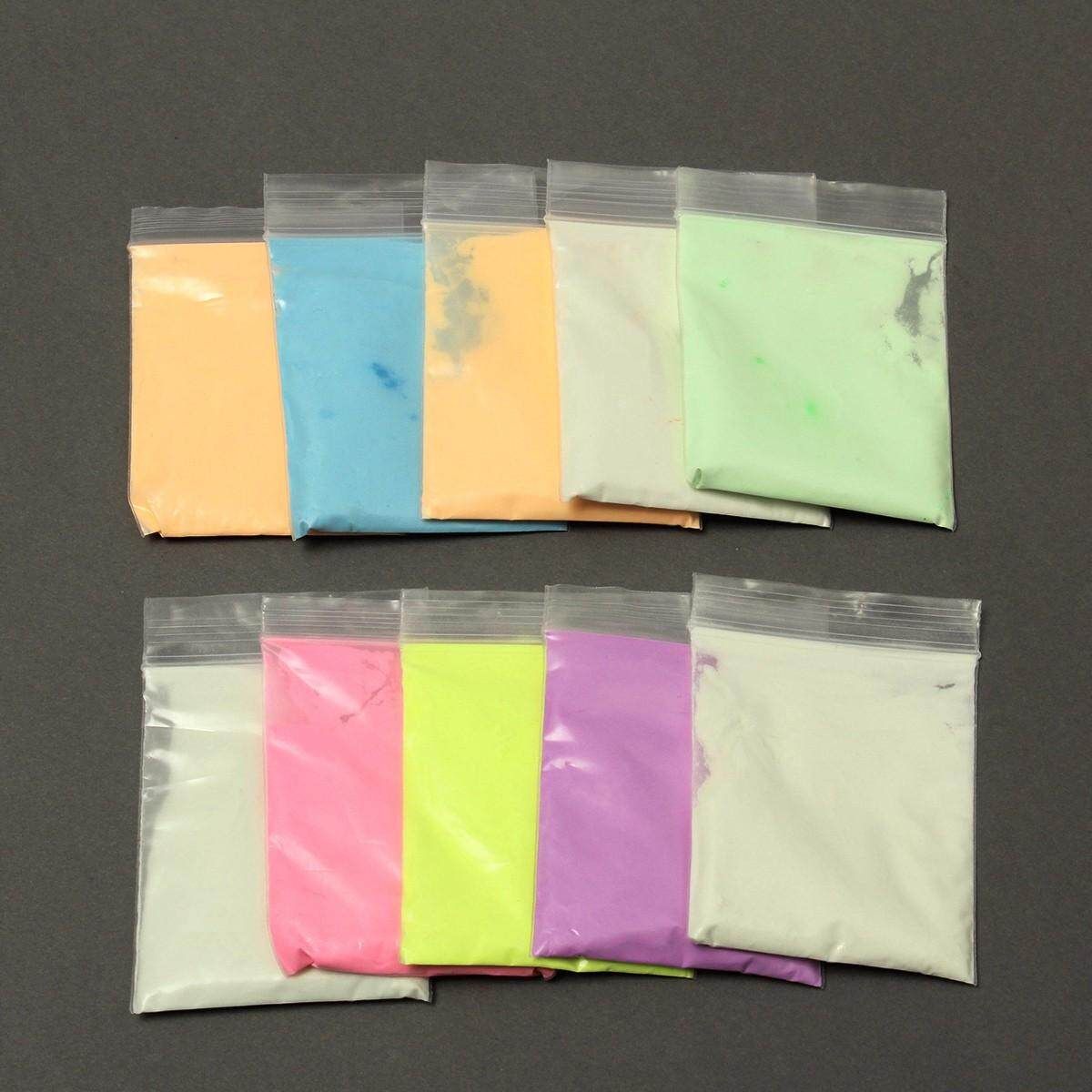 10PCS 10g Random Glow In The Dark Luminous Bright Pigment Graffiti Party